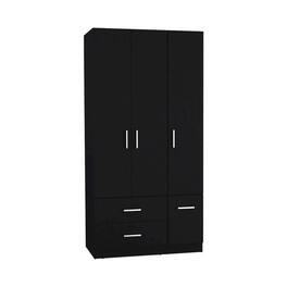 TuHome - Sebree Four Door Armoire Black MDF - White