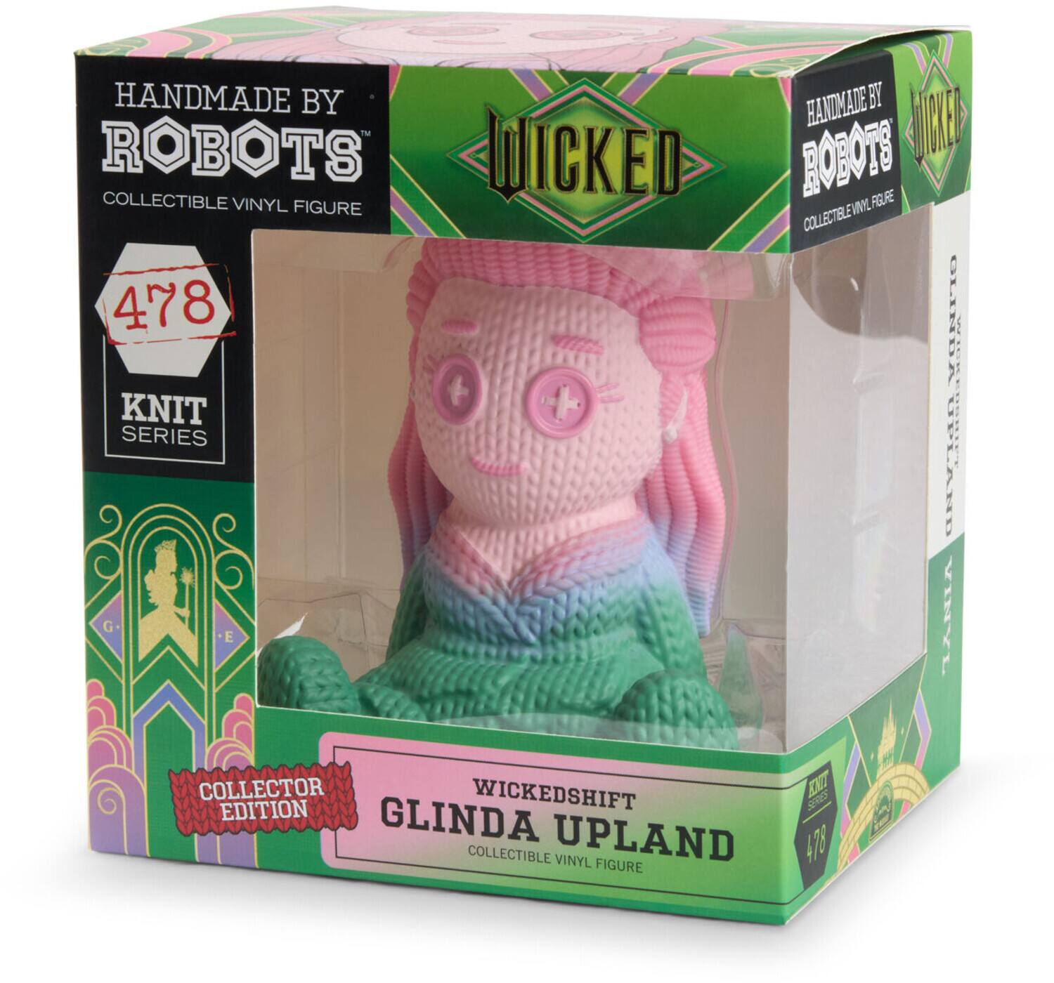 HANDMADE BY ROBOTS WICKED COLLECTIBLE VINYL FIGURE 478 + KNIT SERIES E HANDMADE BY ROBOTS WICKED COLLECTIBLE VINYL FIGURE GLINDA | UPLAND DONICI YIYL COLLECTOR WICKEDSHIFT OT EDITION Sntes GLINDA UPLAND 478 COLLECTIBLE VINYL FIGURE