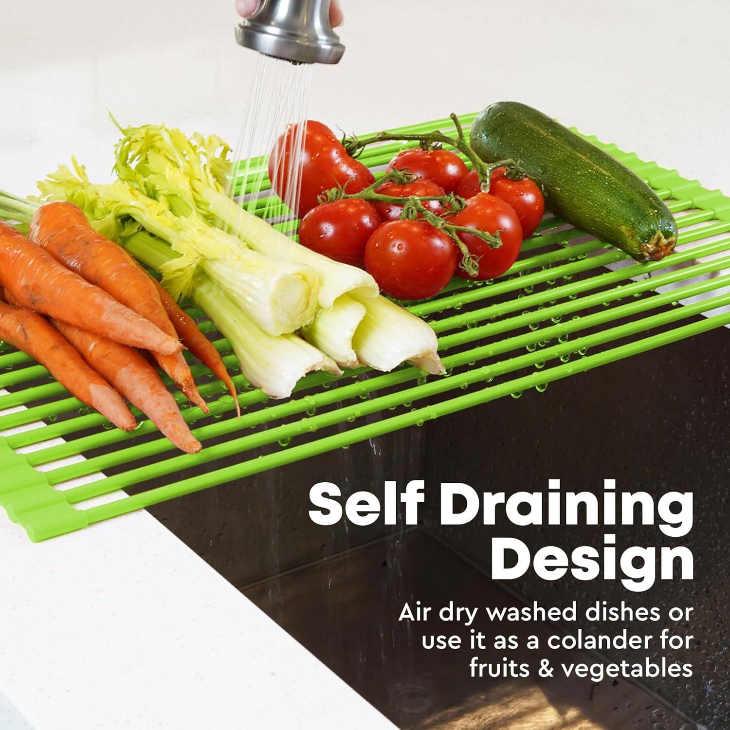 Self Draining Design

Air dry washed dishes or use it as a colander for fruits & vegetables