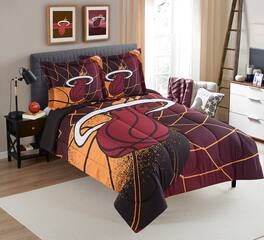 Sweet Home Collection - NBA Miami Heat Comforter & Pillow Sham Set- Full/Queen - Multicolored