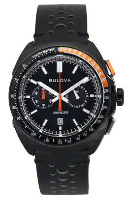 Bulova - Racer Chronograph Tachymeter Dial Quartz 98B428 100M Mens Watch - Black