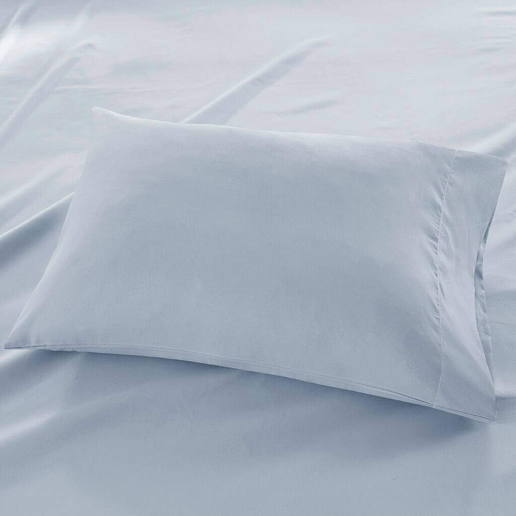 Alt View 2. Gracie Mills - Gracie Mills Hugo Deep Pocket Brushed Microfiber Sheet Set with 3M Moisture Wicking - Blue.