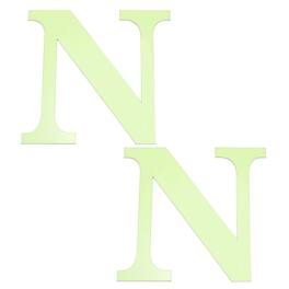 Unique Bargains - 2pcs 3D 3.9" Letter N Mirror Wall Sticker, Self-Adhesive Glow in the Dark for DIY Party Wedding Room Decoration - Green
