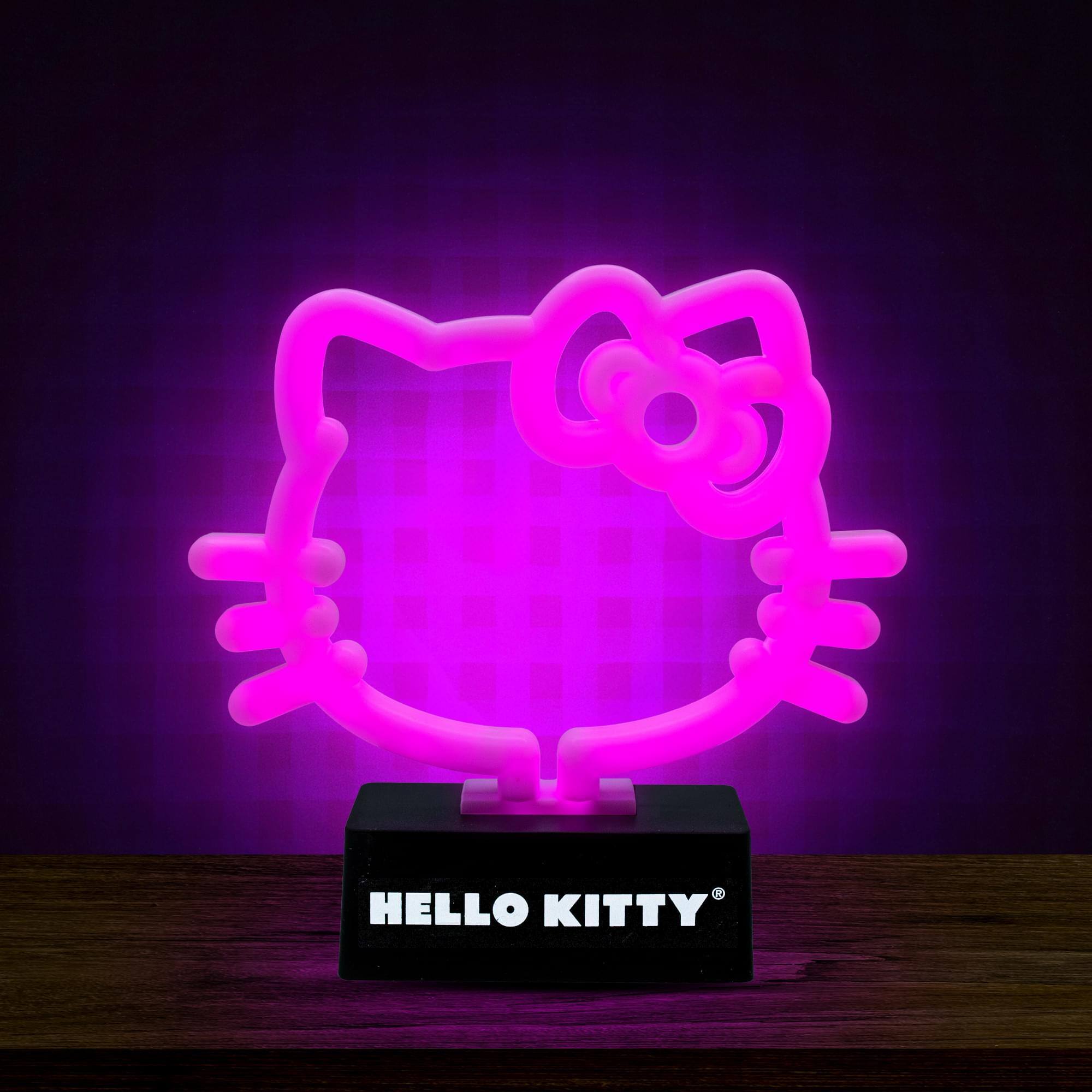 Silver Buffalo Hello Kitty Face and Bow 6.5 Inch LED Neon Mood