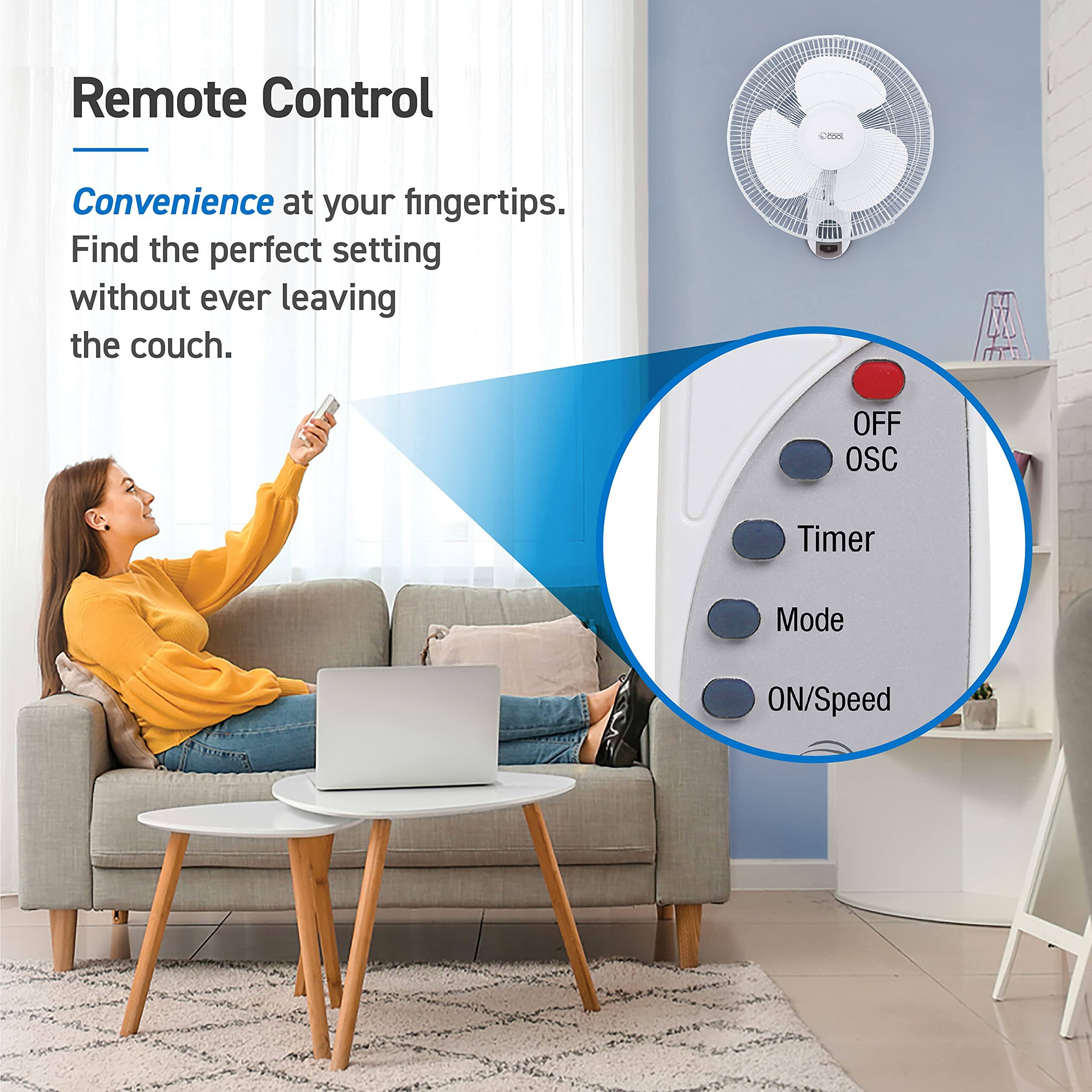 Remote Control

Convenience at your fingertips. Find the perfect setting without ever leaving the couch.

M OFF OSC Timer Mode ON/Speed