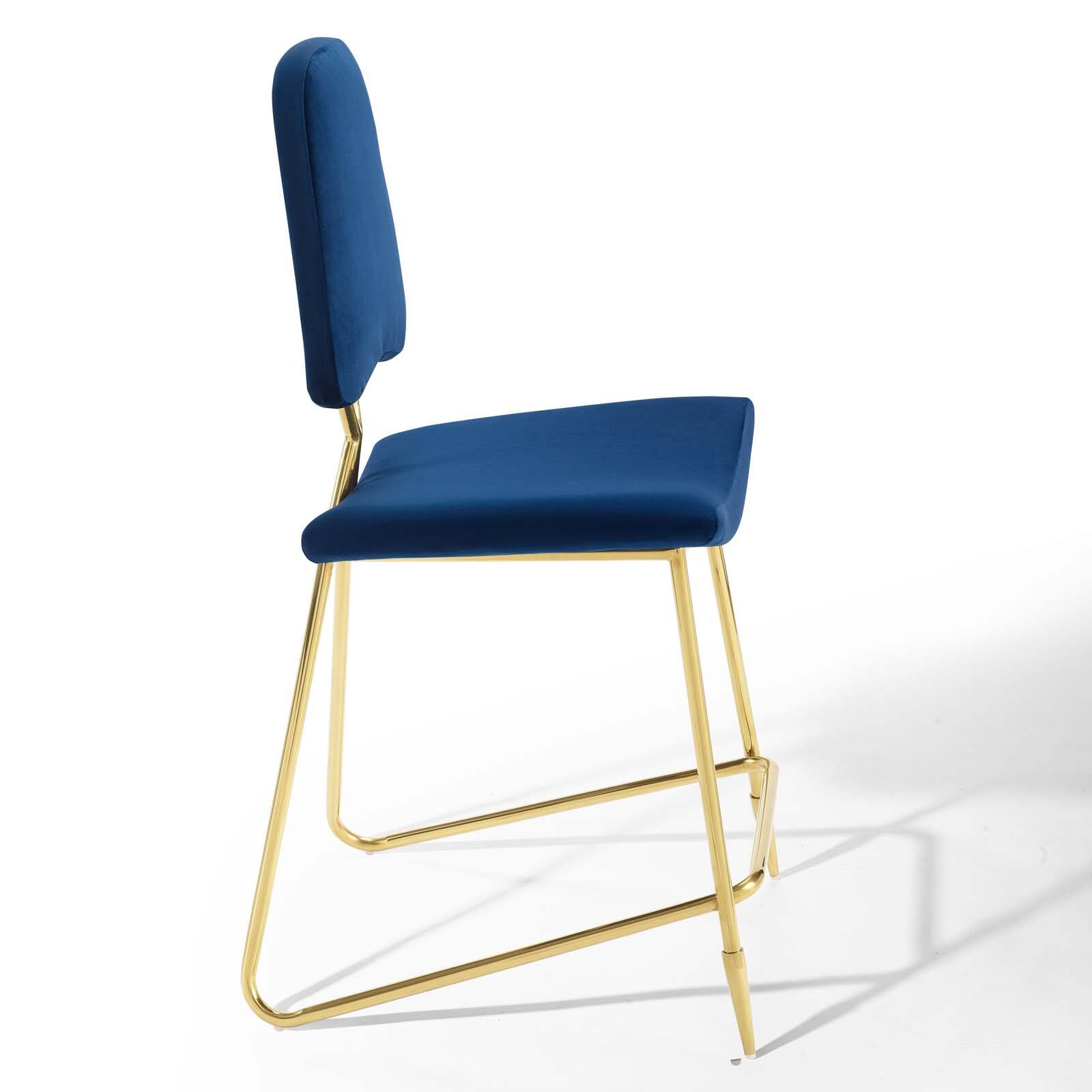 Alt View 2. Modway - Ponder Performance Velvet Counter Stool by Modway - Navy.