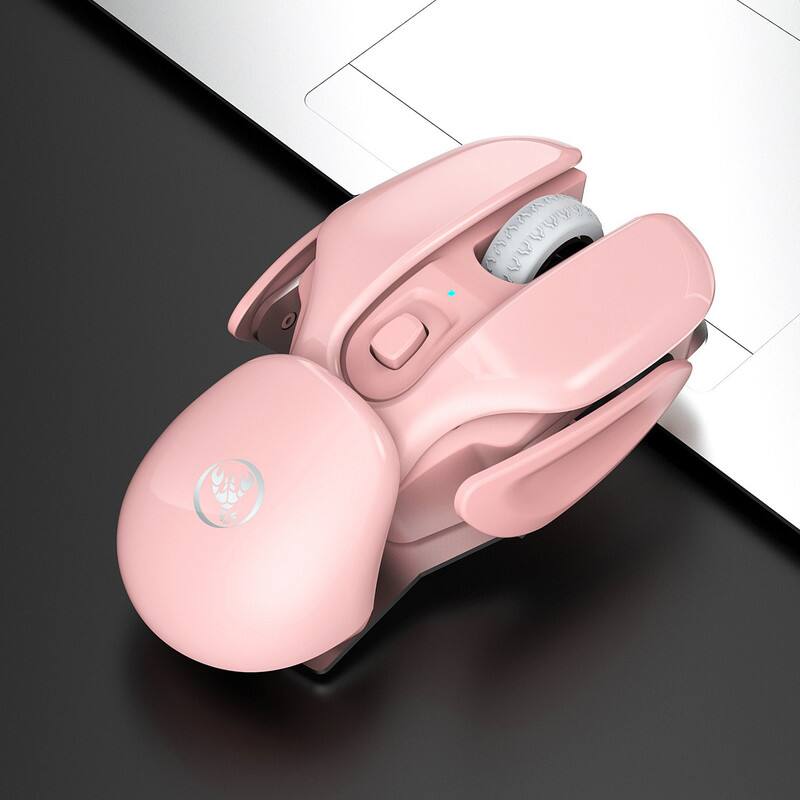 Angle. SKRAN - 2.4G Wireless Mouse - 3-Speed 1600DPI, Rechargeable 500mAh,Easy-to-Use for Office/Game/Home, Ideal for Workers & Gamers - Pink.