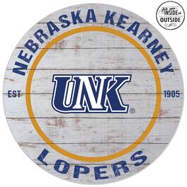 Jardine - Nebraska-Kearney Lopers 20'' x 20'' Indoor/Outdoor Weathered Circle Sign - White