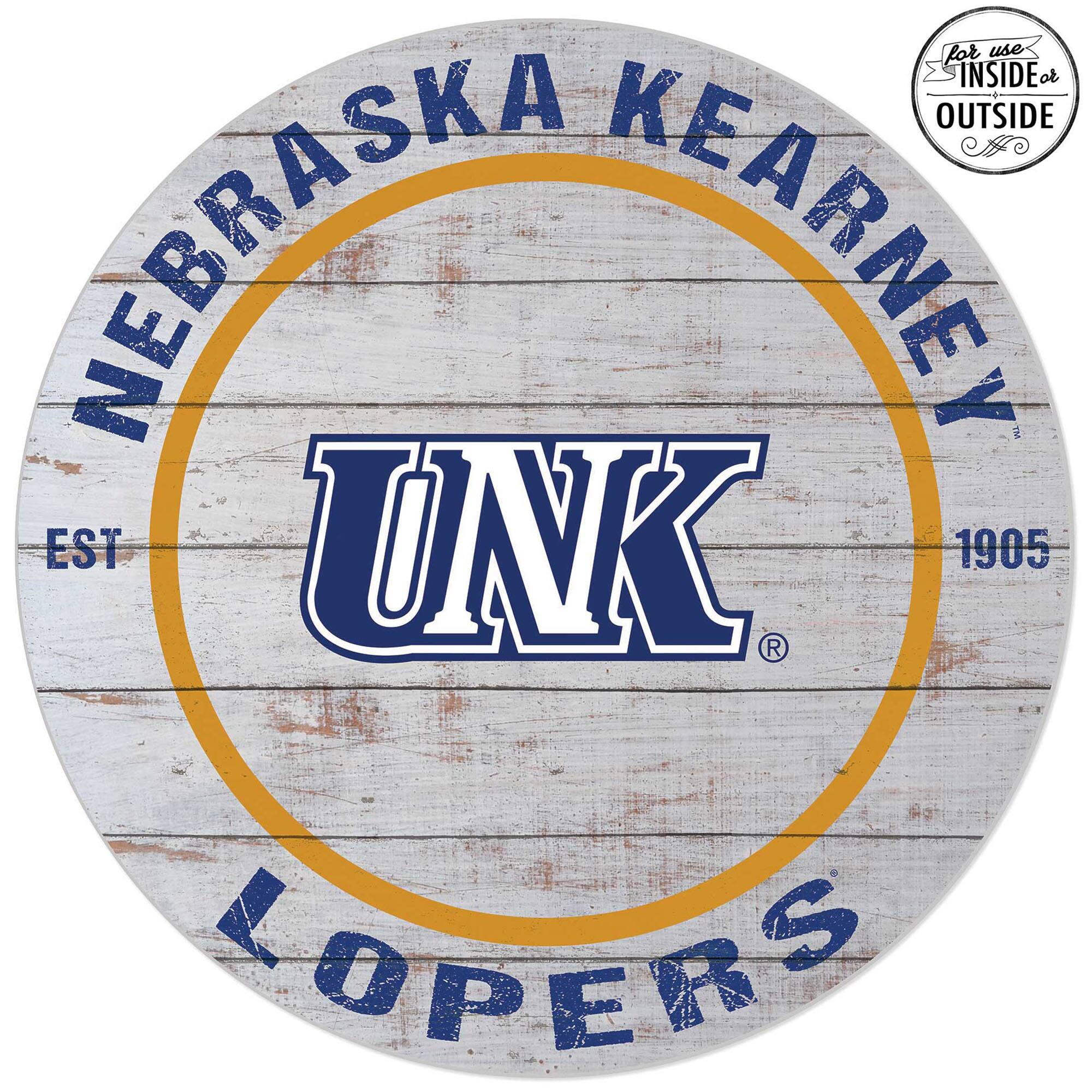 Nebraska-Kearney Lopers 20'' x 20'' Indoor/Outdoor Weathered Circle Sign