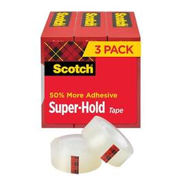 3M - Scotch Super-Hold Tape, 3 Rolls, Transparent Finish, 50% More Adhesive, Trusted Favorite, 3/4 x 1000 Inches, Boxed