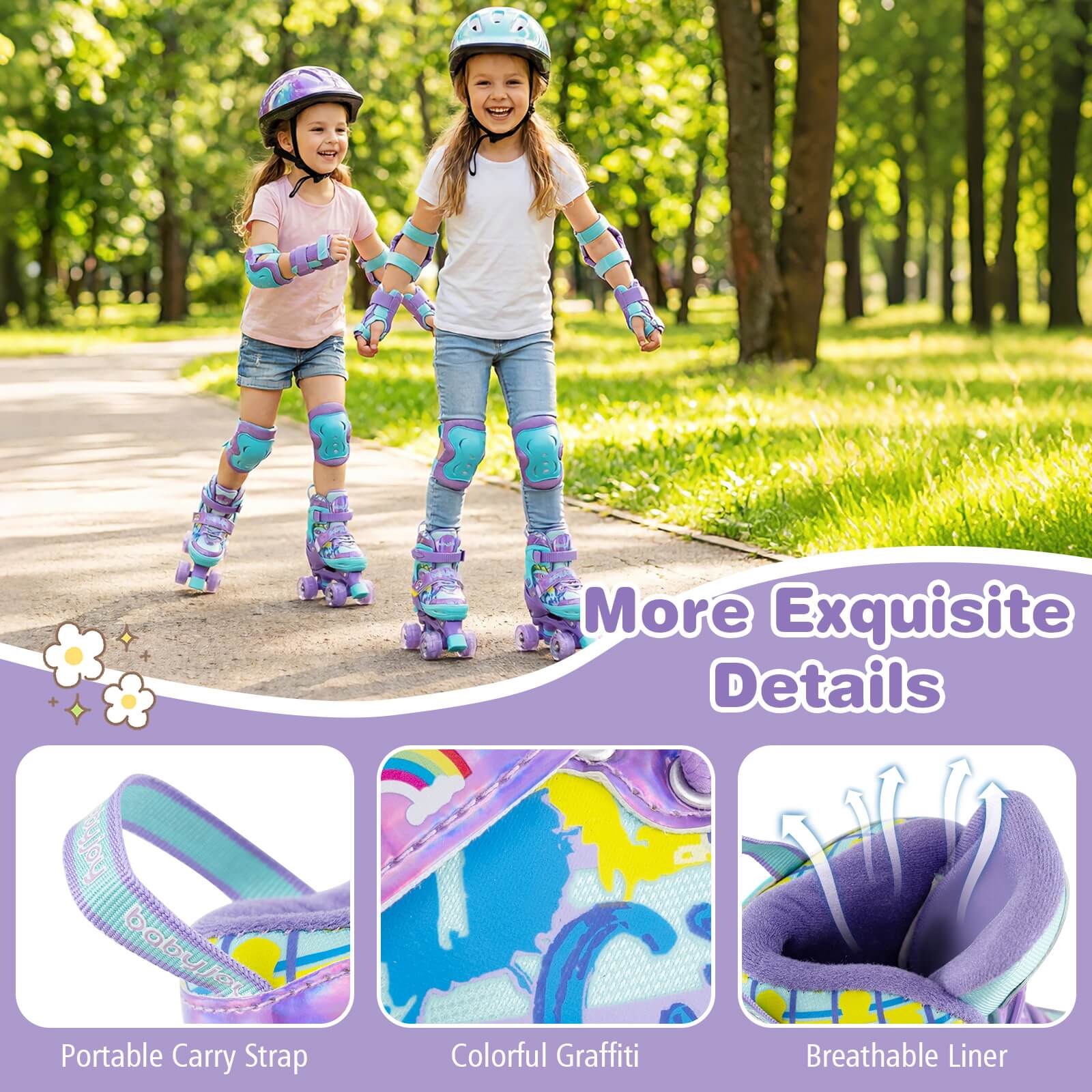 h 2 8a More Exquisite Details holfe bobylie Portable Carry Strap Colorful Graffiti Breathable Liner