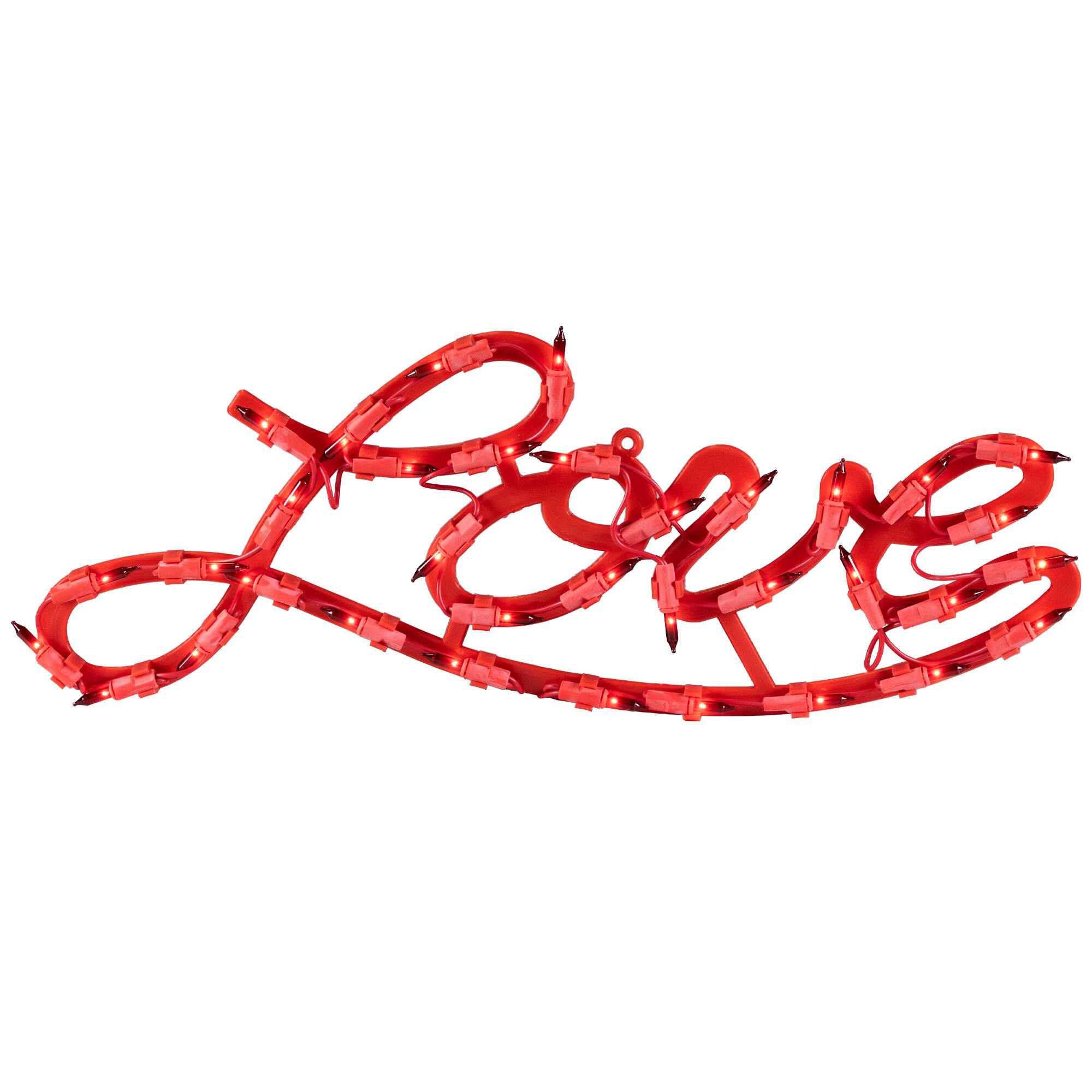 Alt View 1. Northlight - 17" Red Lighted Love Valentine's Day Window Silhouette - Red.