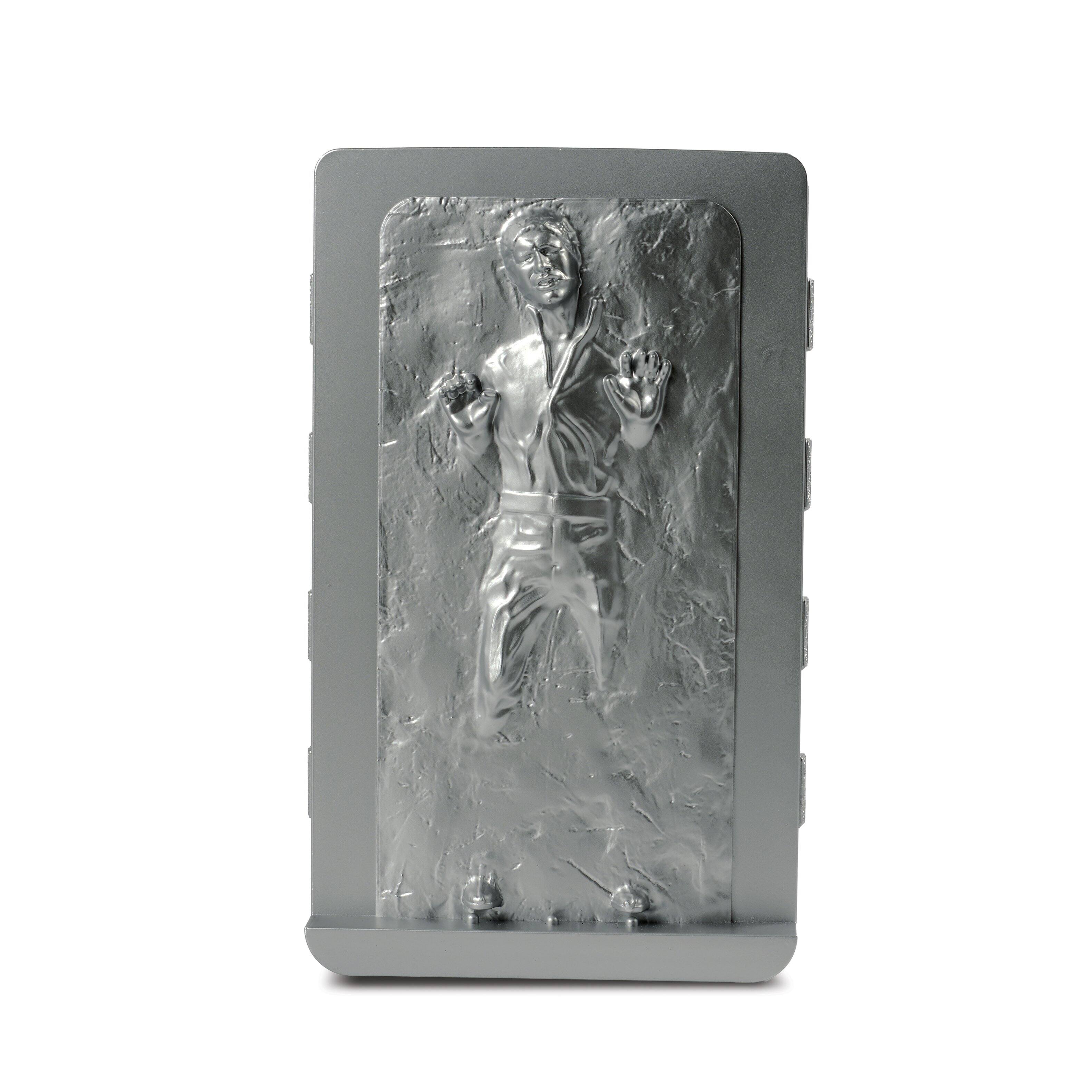Left. Star Wars - Ukonic Star Wars Han Solo 4.5L 8xCan Mini Fridge Thermoelectric Cooler Ac/DC - Silver.