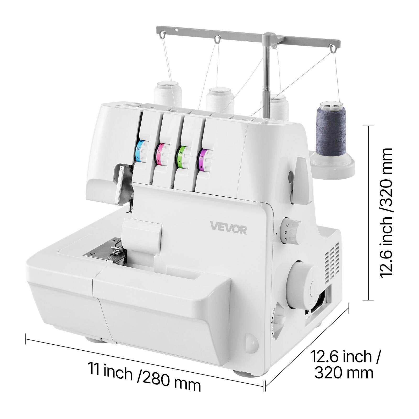 VEVOR Serger Overlock Sewing Machine, 1250 Stitches Per Minute, 2