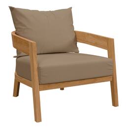 Brisbane Teak Wood Outdoor Patio Armchair by Modway - Natural Light Brown