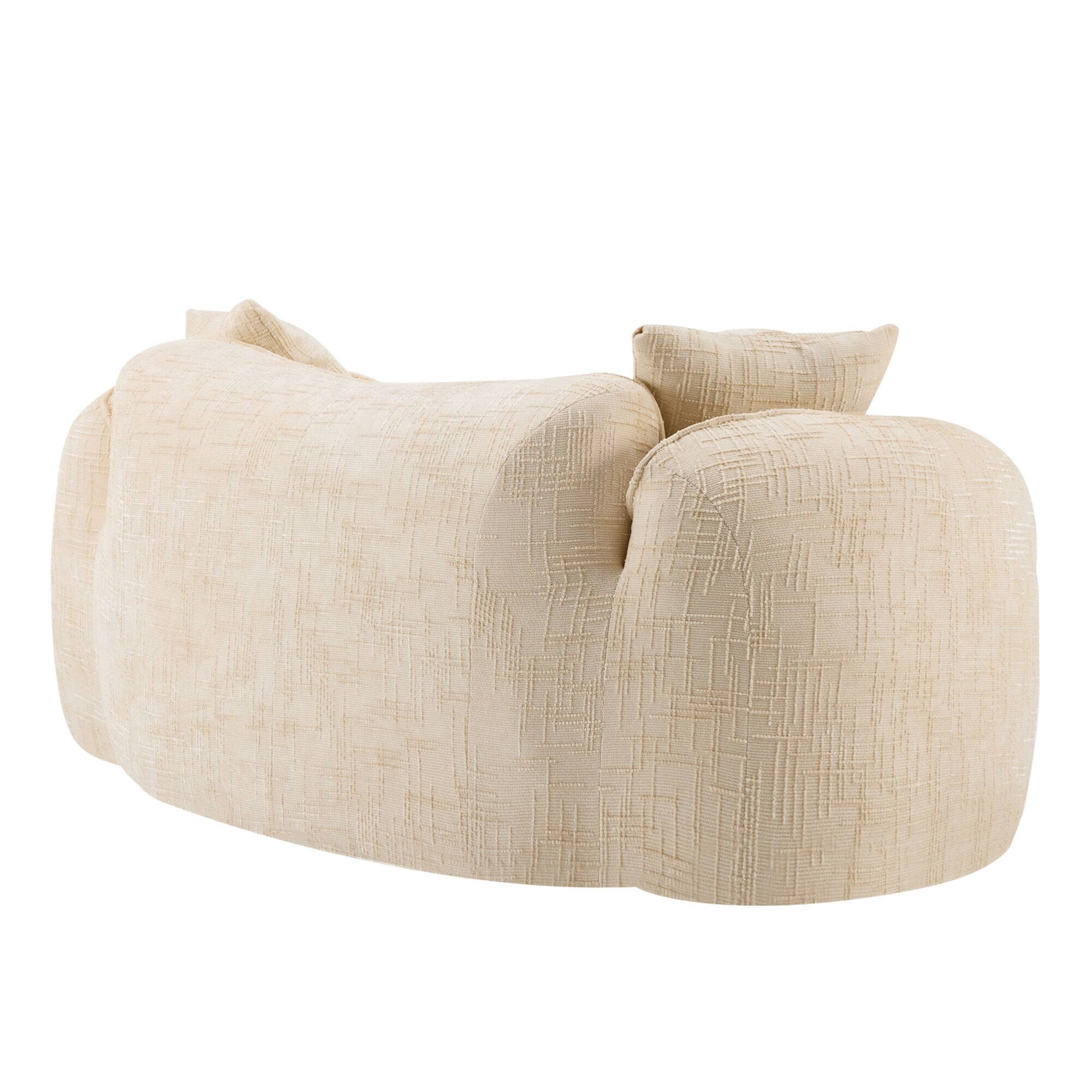 Alt View 10. GOODSILO - Curved Two-Person Compression Sofa with Pillows for Small Spaces - Beige.