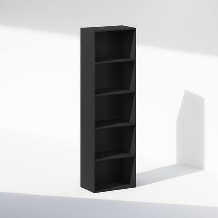 Front. Furinno - Reed 5-Tier Open Shelf Multipurpose Closet & Clothing Storage, Storage Organizer - Blackwood.