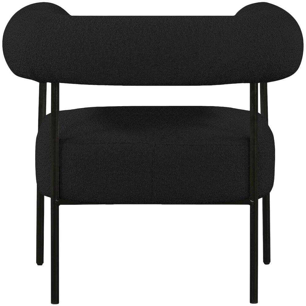 Alt View 2. Meridian Furniture - Blake Black Boucle Fabric Accent Chair - Black.
