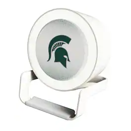 Keyscaper - Michigan State Spartans Linen Print Nightlight Charger & Bluetooth Speaker - White
