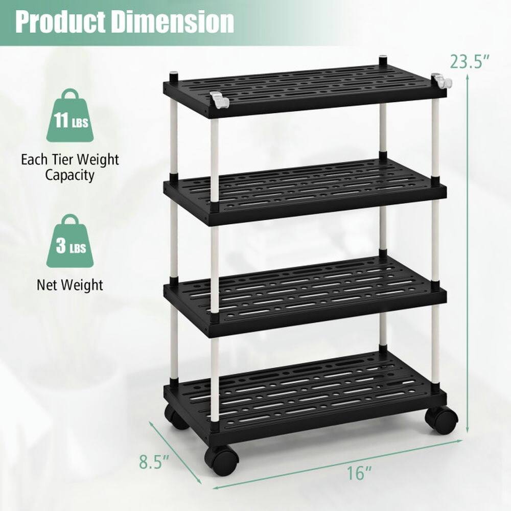 Product Dimension: 23.5" x 16" x 8.5"  
Each Tier Weight Capacity: 11 LBS  
Net Weight: 3 LBS