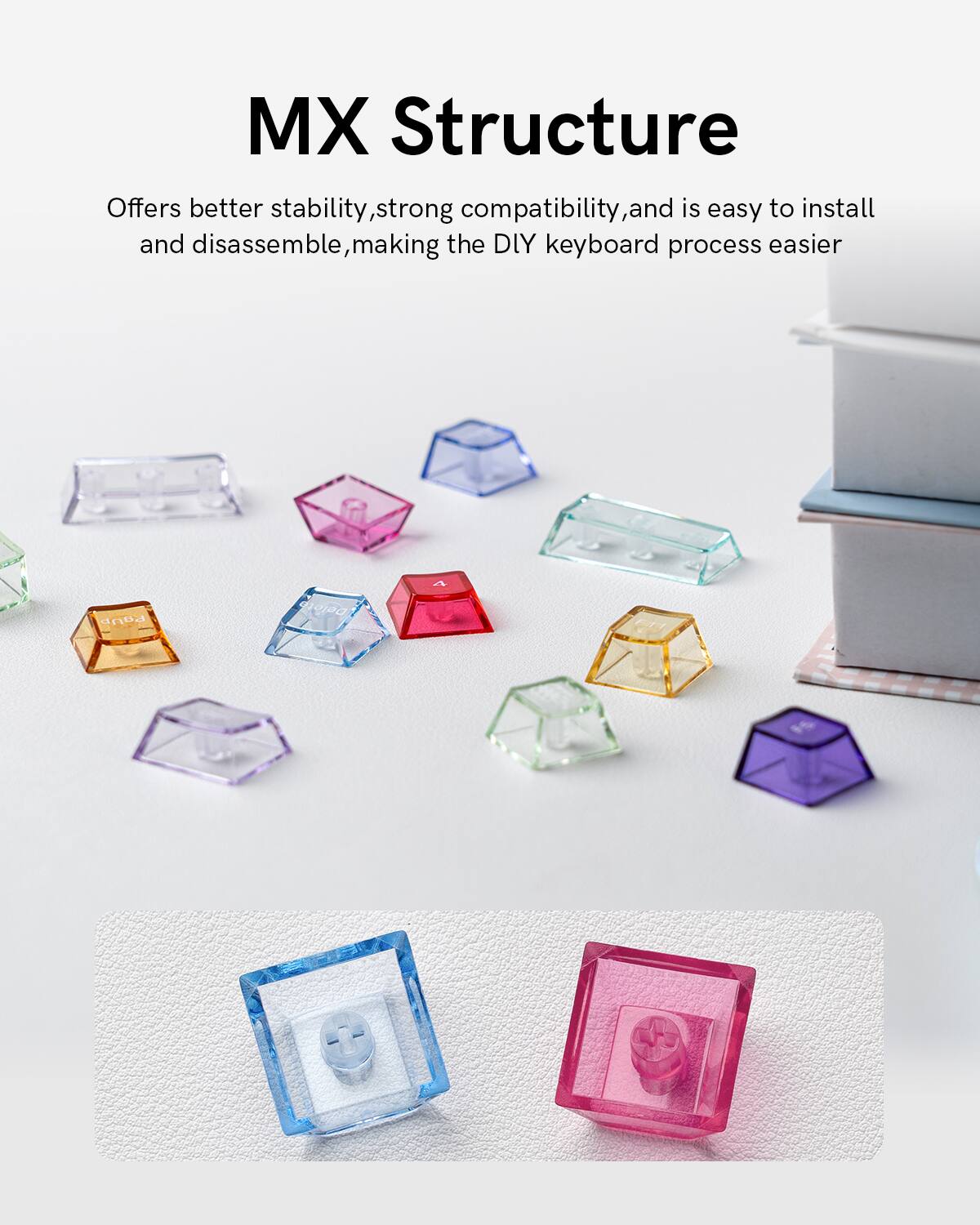 MX Structure Offers better stability, strong compatibility, and is easy to install and disassemble, making the DIY keyboard process easier
