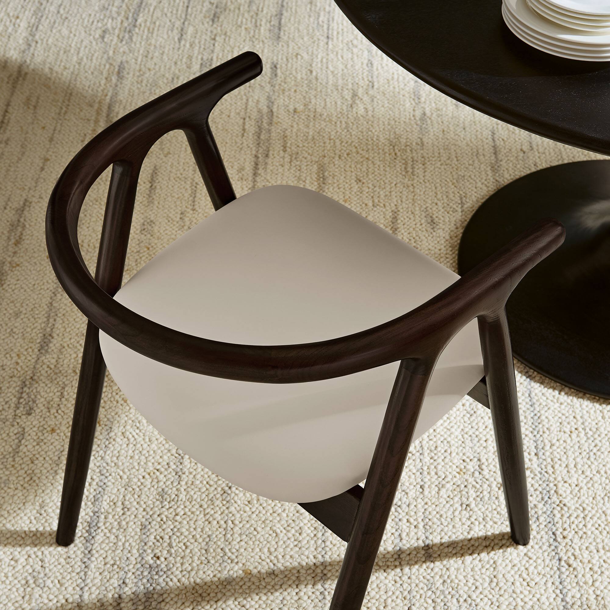 Alt View 5. Modway - Henry Vegan Leather and Wood Dining Chair by Modway - White.