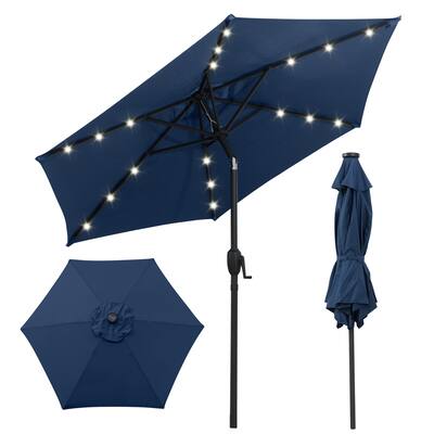 Costway 7.5 ft Solar Powered Patio Umbrella with LED Lights Push Button Tilt Crank Handle Blue HCST07564 - Best Buy Costway 7.5 ft Solar Powered Patio Umbrella with LED Lights Push Button Tilt Crank Handle Blue HCST07564 - Best Buy