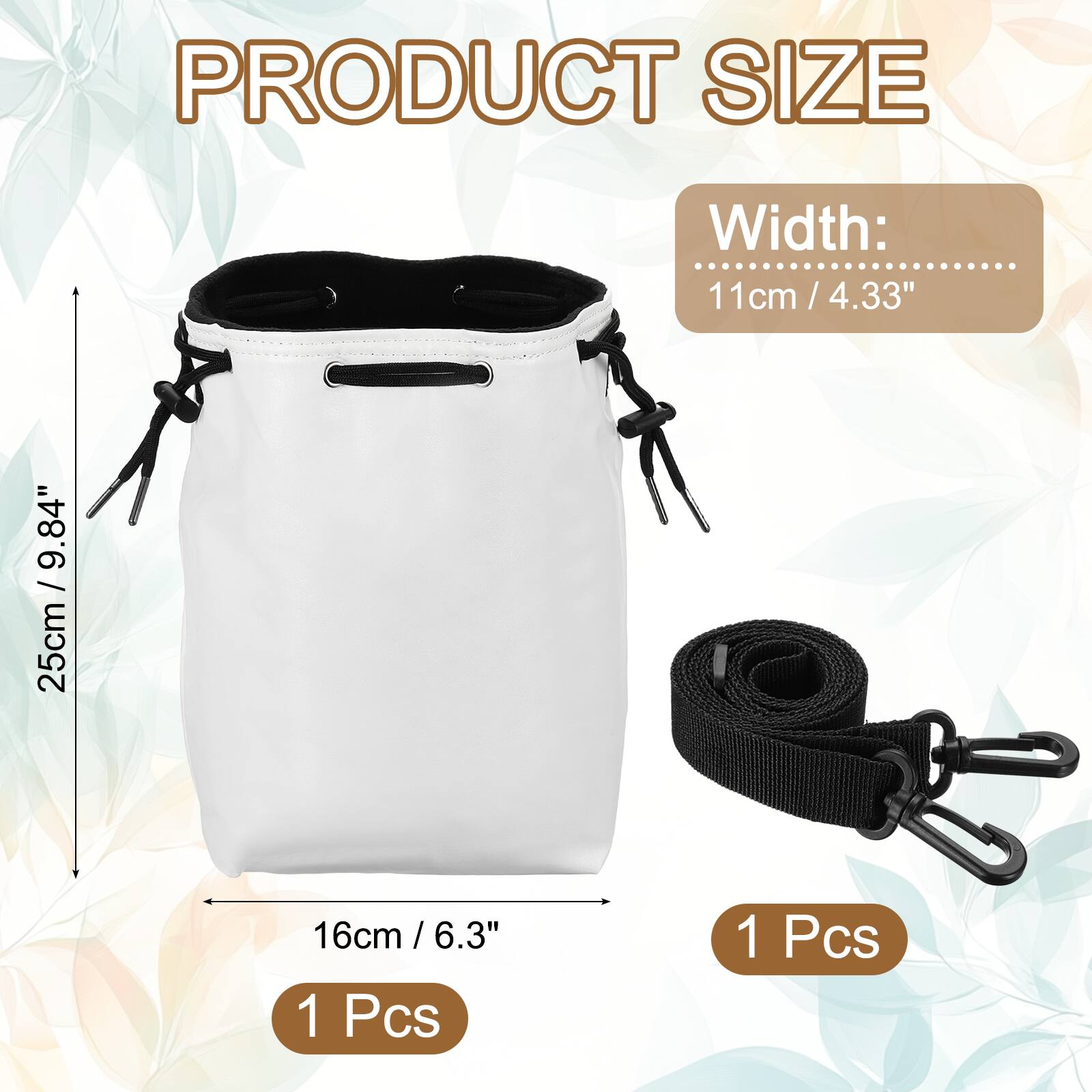 PRODUCT SIZE  
Width: 11cm / 4.33"  
25cm / 9.84"  
16cm / 6.3"  
1 Pcs  
1 Pcs
