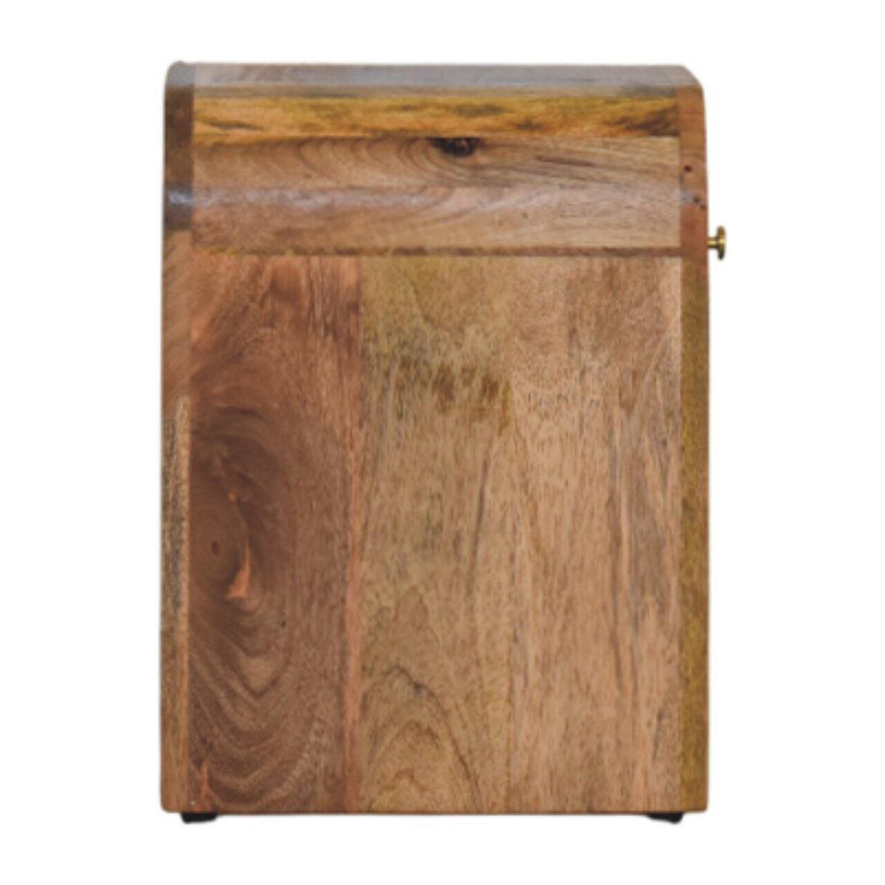 Alt View 4. Artisan Furniture - Artisan Furniture Solid Wood Mini Darcy Oak-ish Nightstand with Curved Edges - Oak.