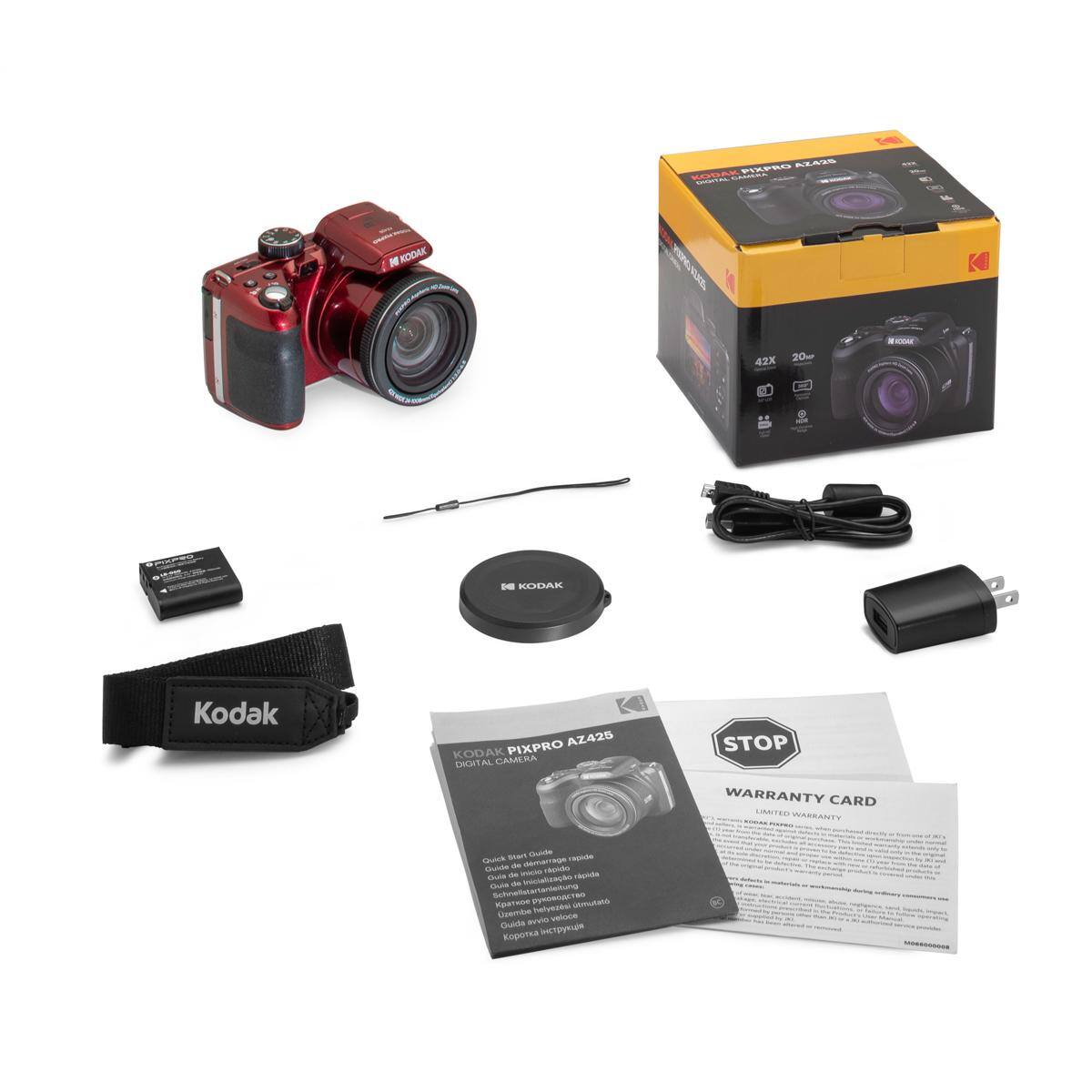 FFES MLAE KODAK K 42X 20- - KODAK Kodak AZ425 KODAK K PIXPRO EACHT PL. CAMERA STOP WARRANTY CARD CONTEO WARRANTV Mart S   -  - hods - - -  - de cao   Rgains Inhrestnr -mao Cremb vefuc Cuida ivi pon ince