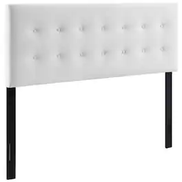 Emily Biscuit Tufted Performance Velvet King Headboard by Modway - White