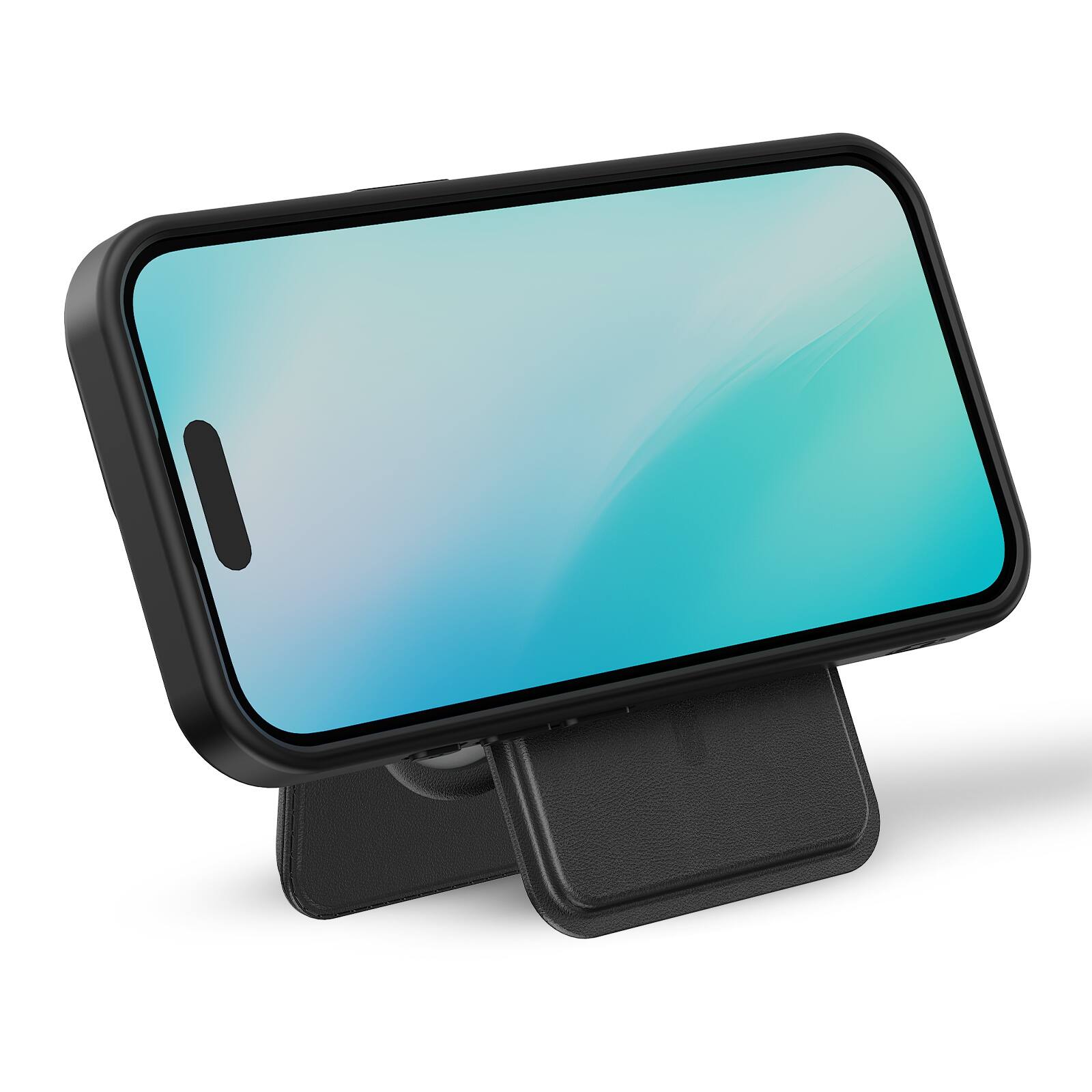 Alt View 2. BASELINE - InFrame MagSafe Case with Kickstand + MagStash Wallet Folio for Apple iPhone 16 Plus - Black - Black.