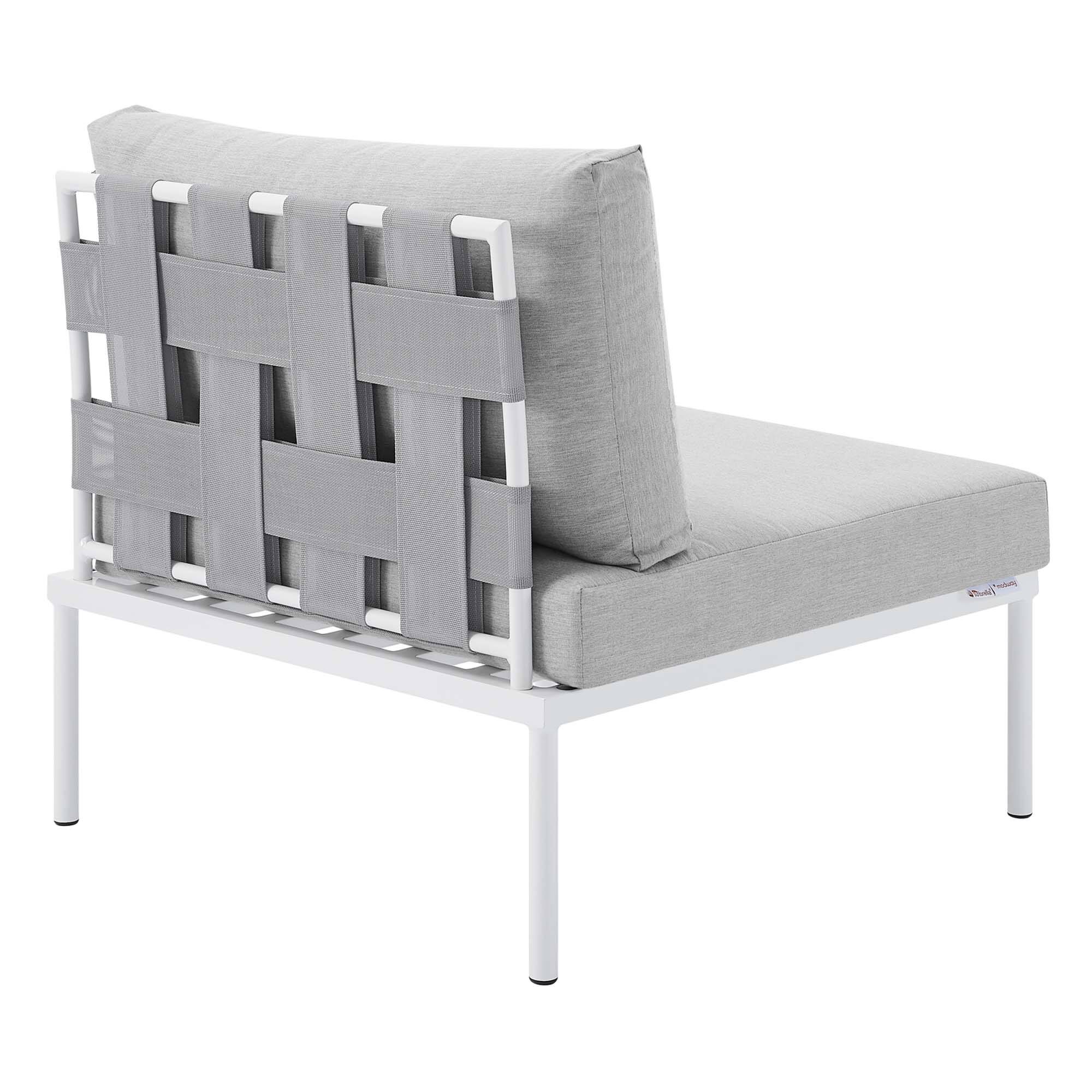 Alt View 2. Modway - Harmony Sunbrella® Outdoor Patio Aluminum Armless Chair by Modway - Gray Gray.