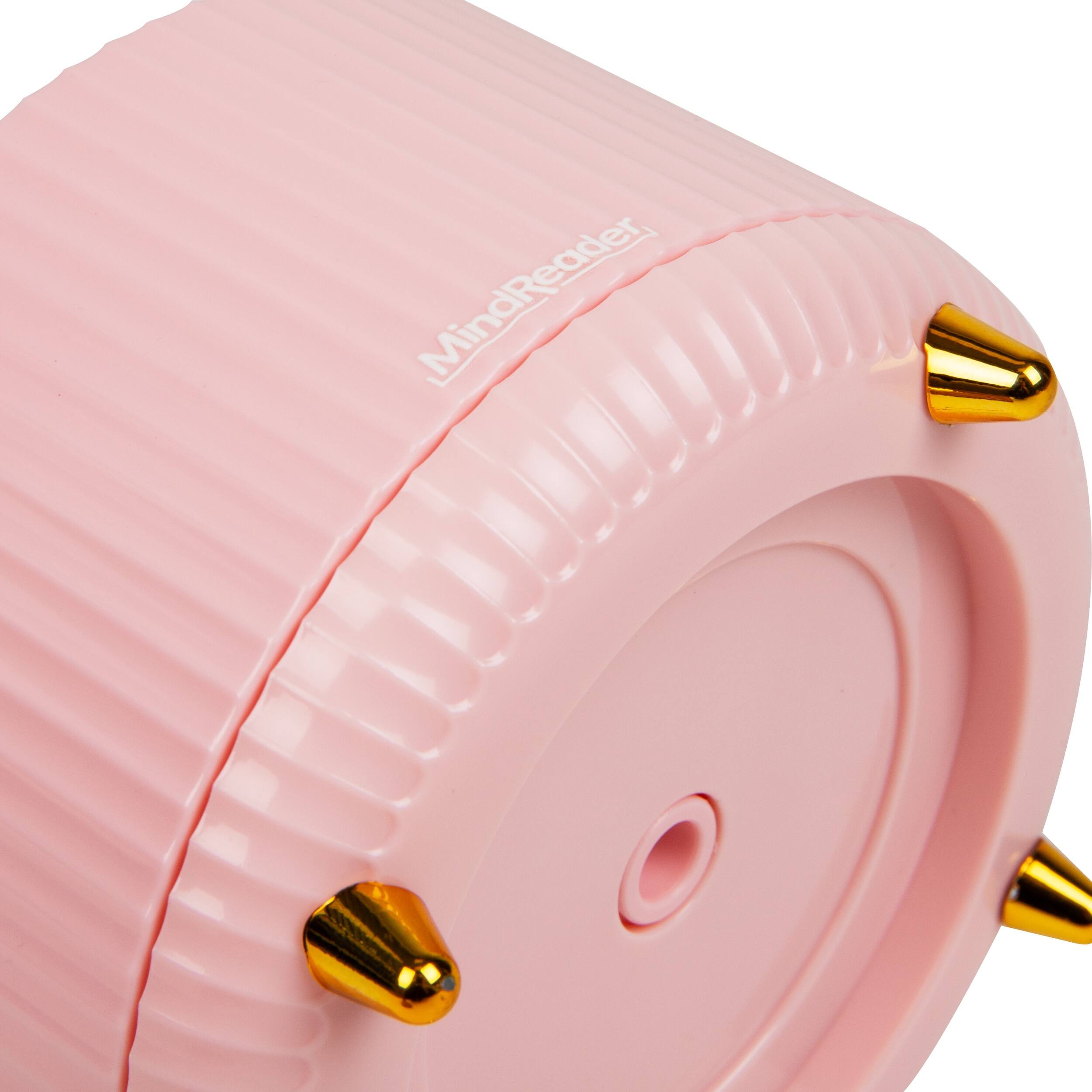 Alt View 4. Mind Reader - Rotating Pen Cup, 5-Compartment Accessory Holder for Desk Supplies, Desktop Organizer, Plastic - Pink.