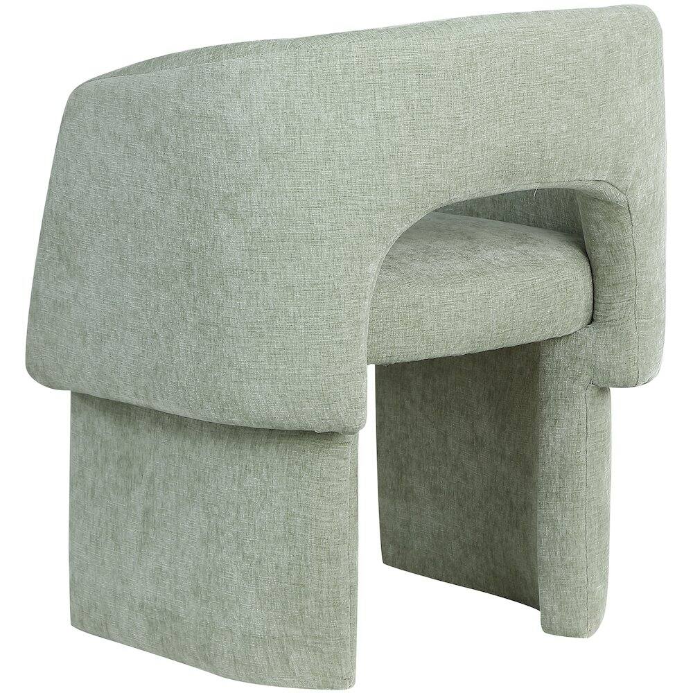 Alt View 3. Meridian Furniture - Emmet Mint Chenille Fabric Dining Chair / Accent Chair - Blue.