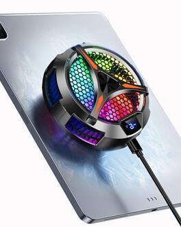 HongFei - Magnetic Tablet Cooler for iPad/Surface Pro/Samsung Tab/Steam Deck with LED Temp Display & 27W Rapid Cooling - Black