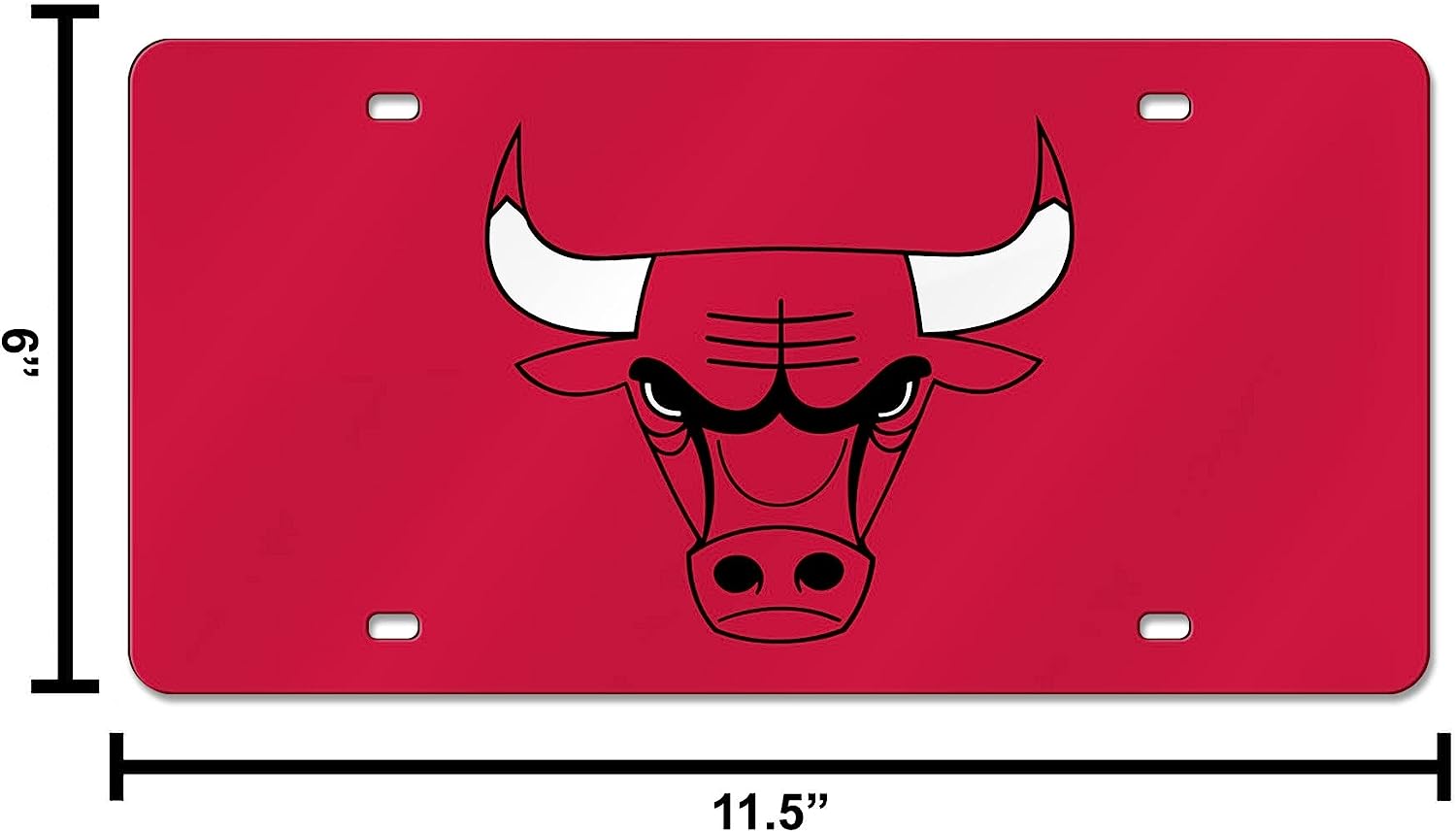 Alt View 3. Rico Industries - Chicago Bulls NBA Red Mirrored Laser Cut License Plate Laser Tag - Multi.