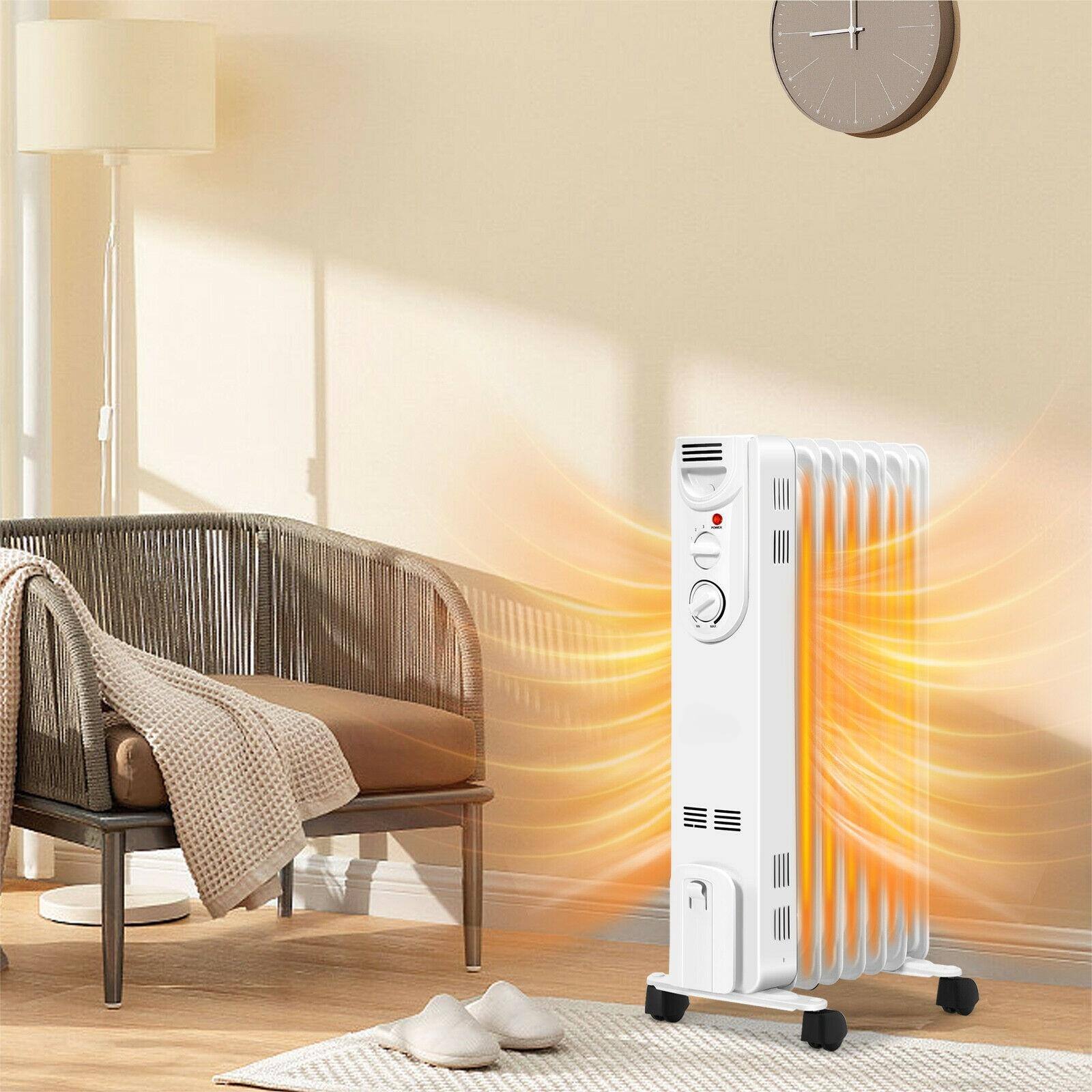 Alt View 2. Sugift - 1500W Electric Space Heater with 3 Heat Settings and Safe Protection - White.