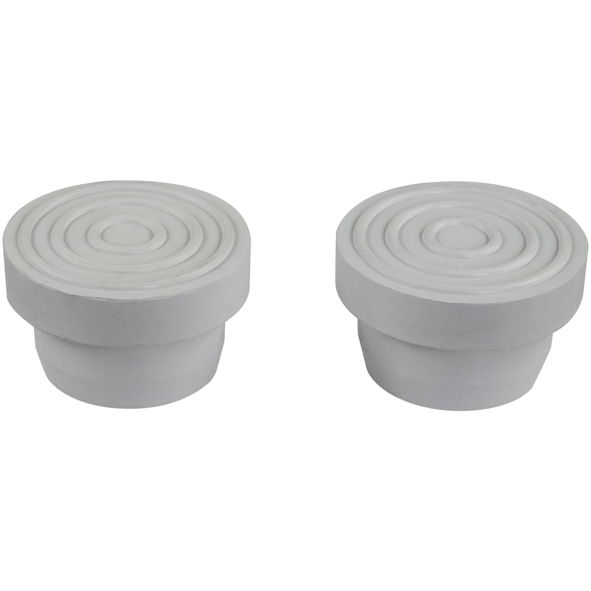 Front. Pool Central - Set of 2 White Swimming Pool Ladder Inside Bumper Plug Fittings for Handrails 2.25" - White.