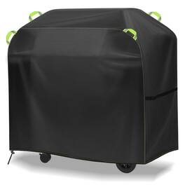 Fabibe - Grill Cover For Outdoor Universal Fit 45"-75" Bbq Gas Waterproof Anti-uv Oxford Fabric Windproof Design With Adjustab - Black+Green 45" - 48"