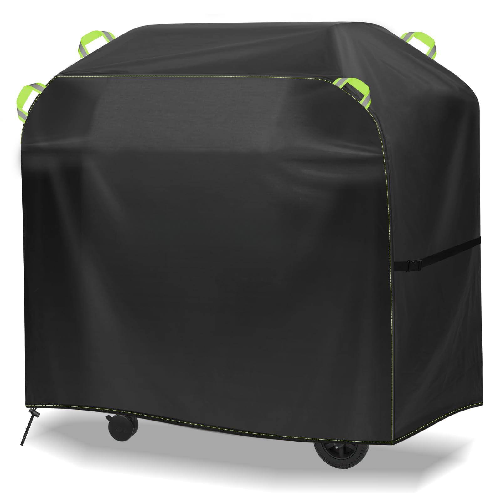 Front. Fabibe - Grill Cover For Outdoor Universal Fit 45"-75" Bbq Gas Waterproof Anti-uv Oxford Fabric Windproof Design With Adjustab... - Black+Green 45" - 48".