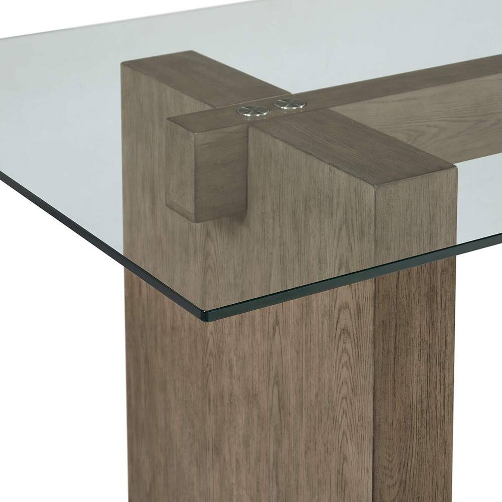 Front. Elements - Conner Table Top Glass - Natural Oak.
