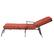 Back. Mondawe - Adjustable Outdoor Chaise Lounge with Armrest and Cushion - Orange Red.
