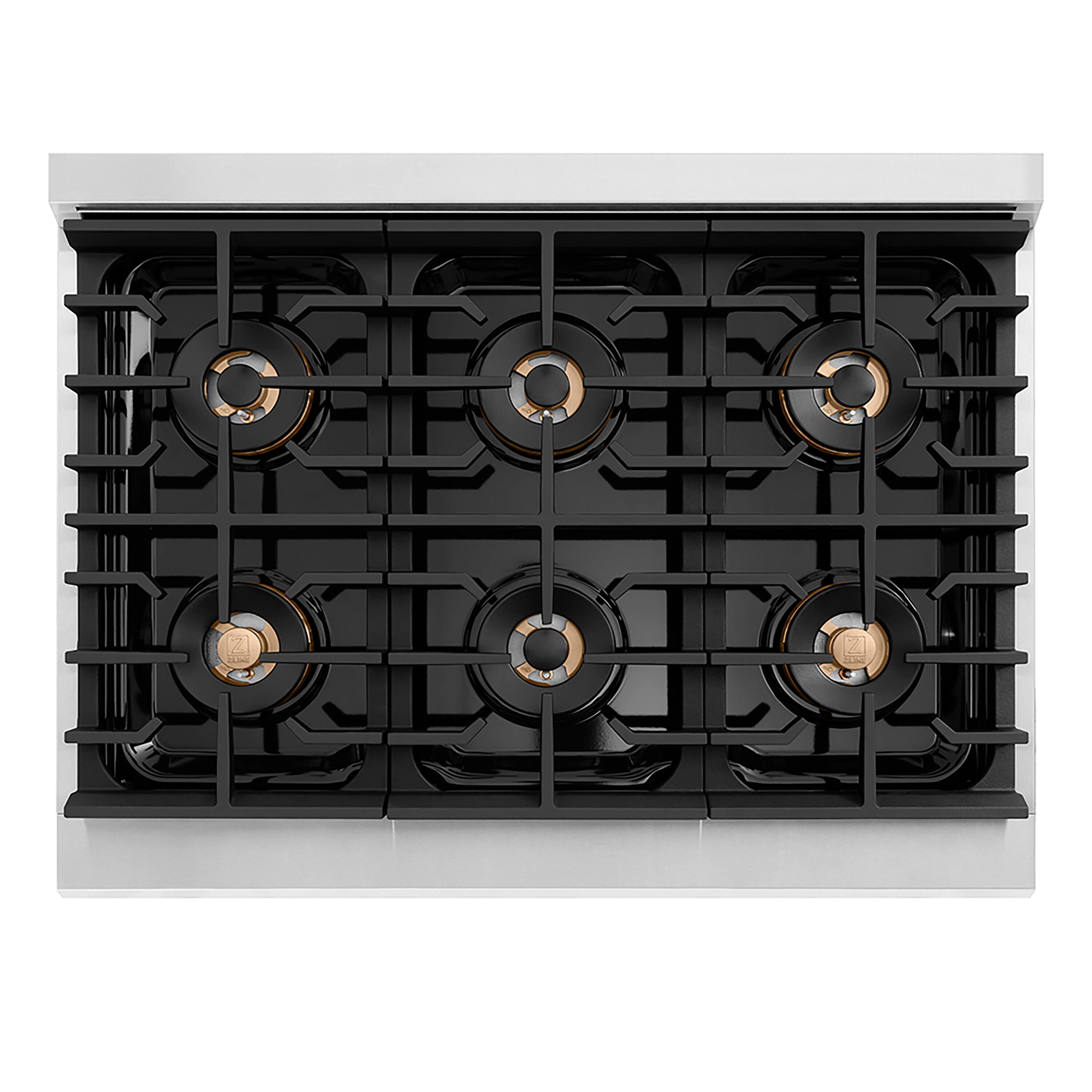 Left. ZLINE - ZLINE 36 in. Paramount Gas Range with 6 Burner DuoPro Cooktop and Gas Oven in Stainless Steel (PSGR36) - Stainless Steel.