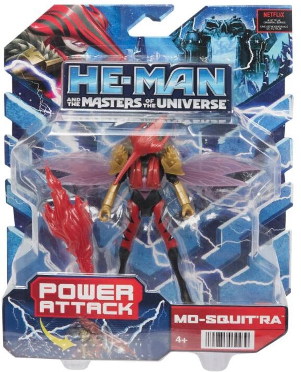 The text on the image is: "HE-MAN AND THE MASTERS OF THE UNIVERSE POWER ATTACK MO-SQUITRA 4+"

Corrected and grouped text: "HE-MAN AND THE MASTERS OF THE UNIVERSE POWER ATTACK MO-SQUITRA 4+"