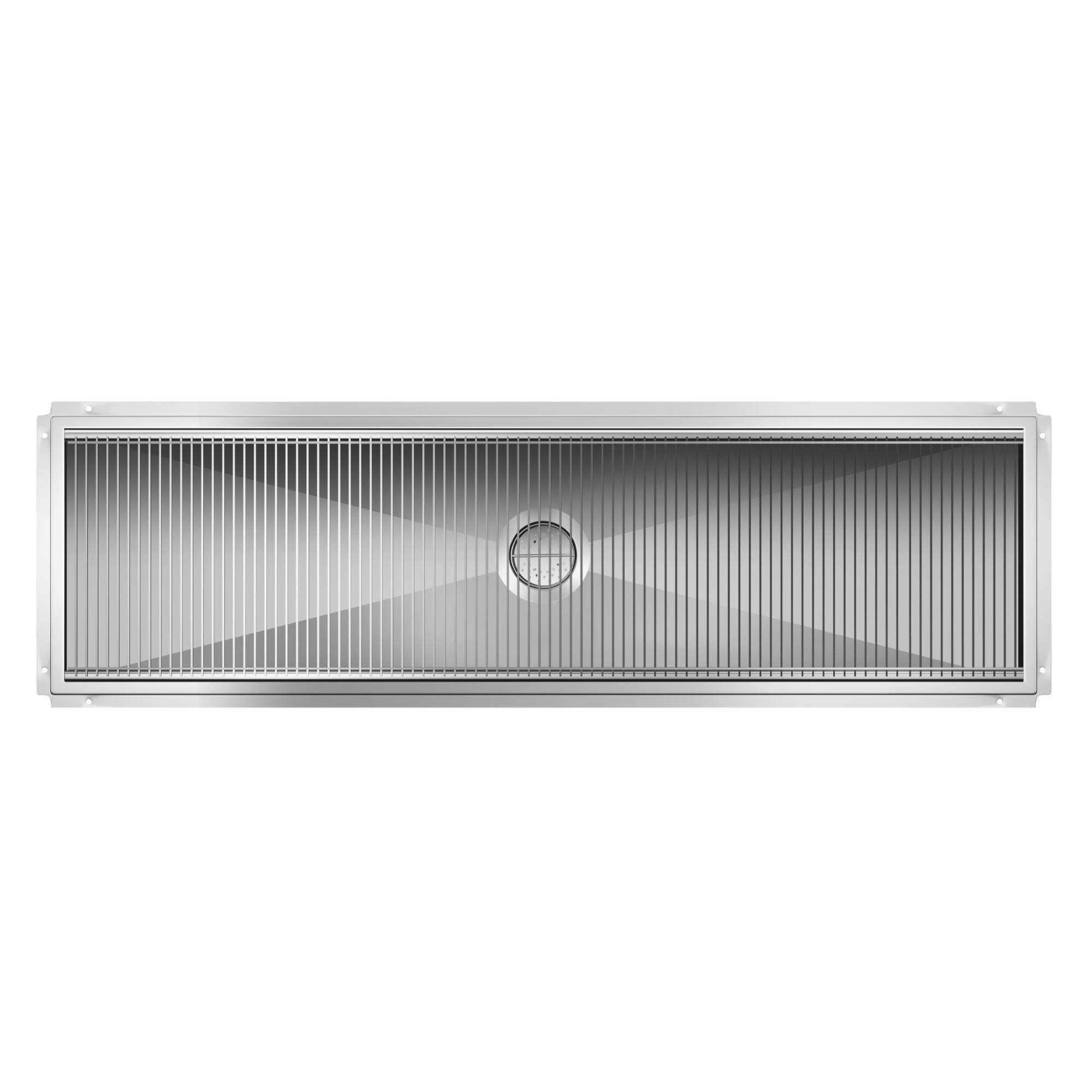Alt View 1. Koolmore - 24" x 84" Stainless Steel Floor Trough Drain, 14-Gauge with Subway-Style Grating & Removable Drain Basket, NSF Listed - Stainless-Steel.