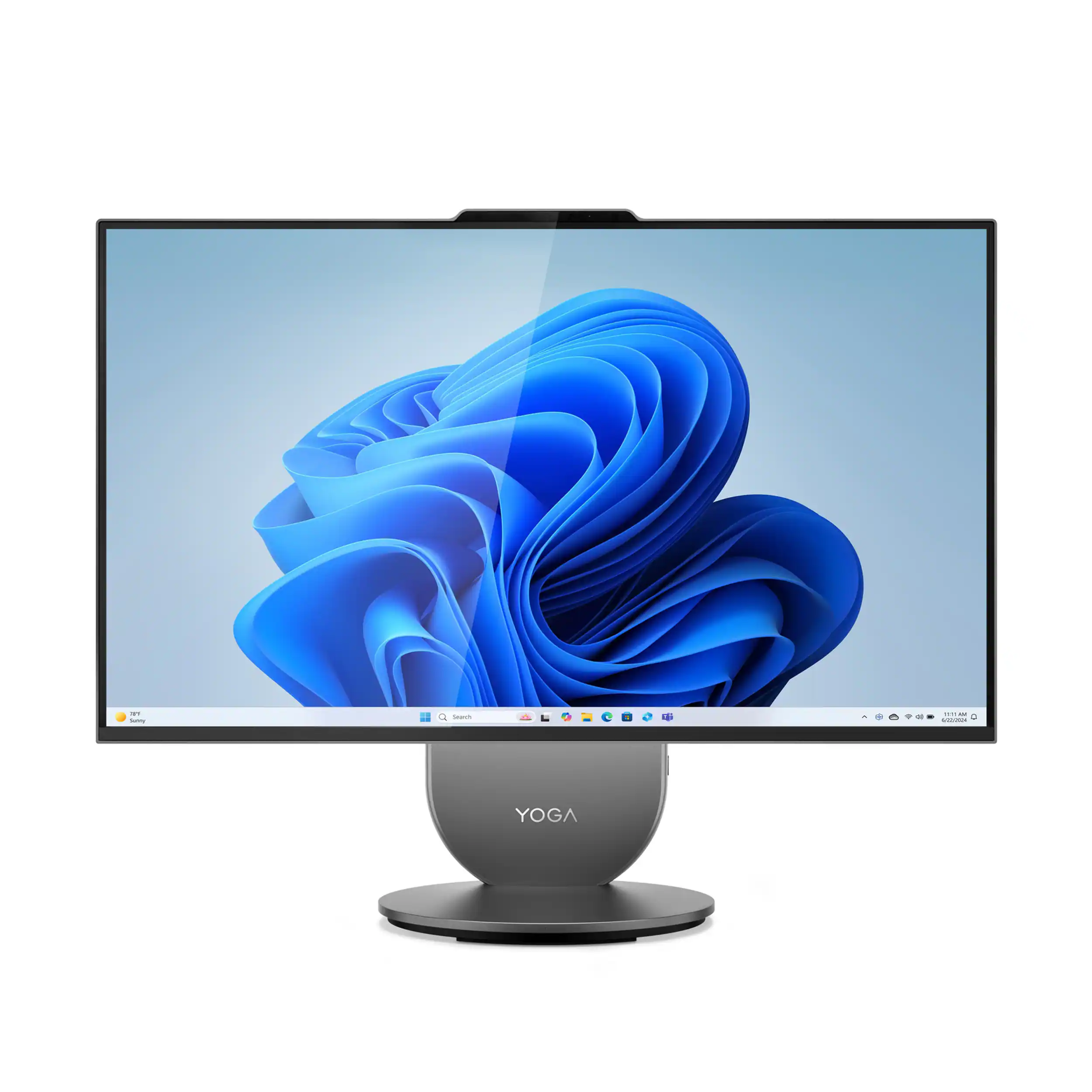 Front. Lenovo - Yoga AIO 27" All-In-One - Intel Core Ultra 7 Processor 255H - 16GB Memory - 1TB SSD - Luna Grey.