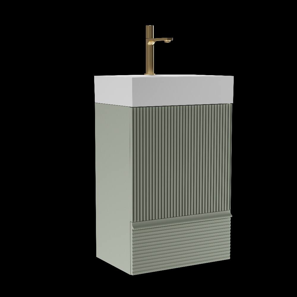 Alt View 4. Loheer - Loheer 20 inch sage green bathroom vanity freestanding bathroom cabinet with sink - Sage Green.