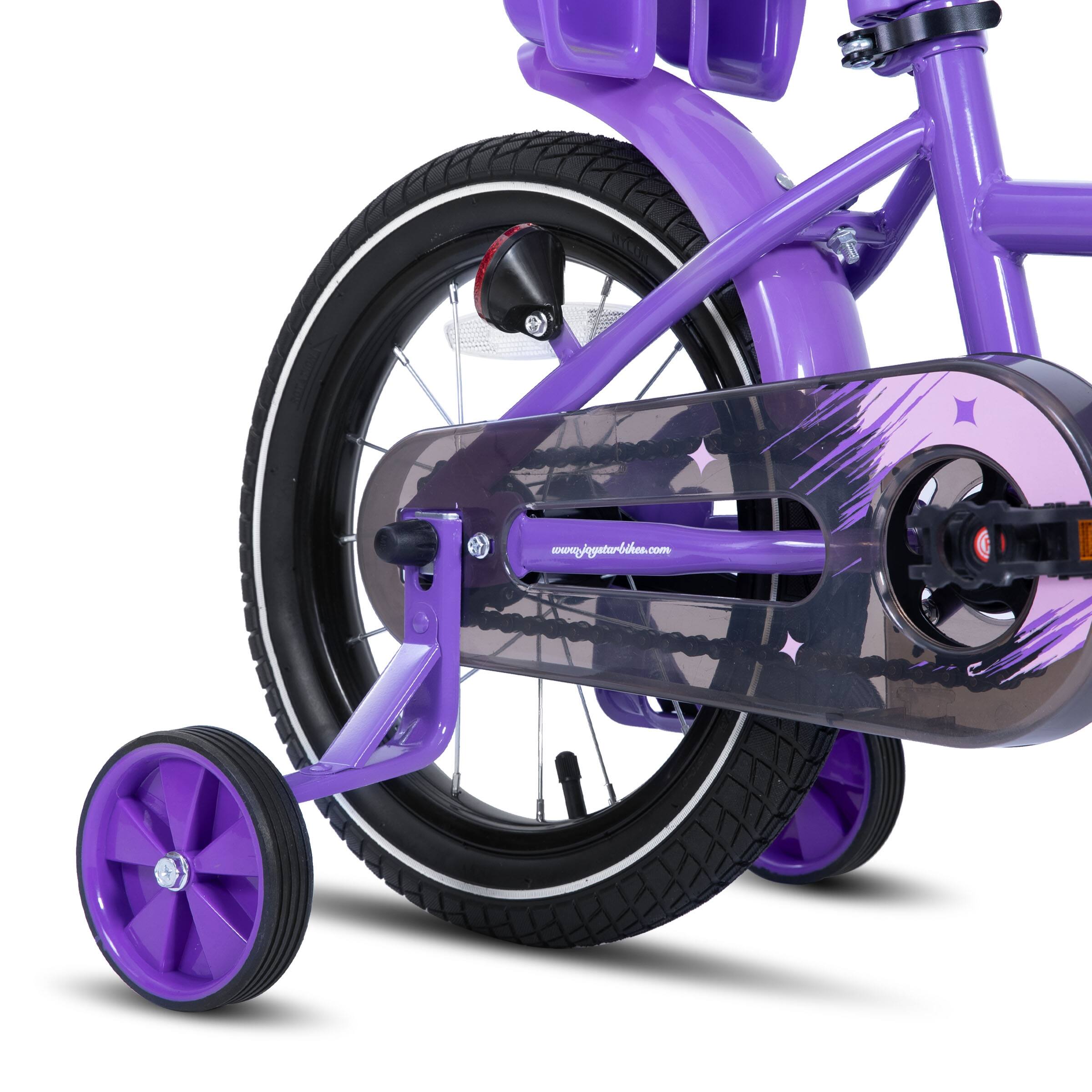 Alt View 5. JOYSTAR - JOYSTAR Zinnia 16" Kids Bike for Ages 4-7 Girls, Children's Bicycle with Training Wheels & Doll Seat, Purple - Purple.