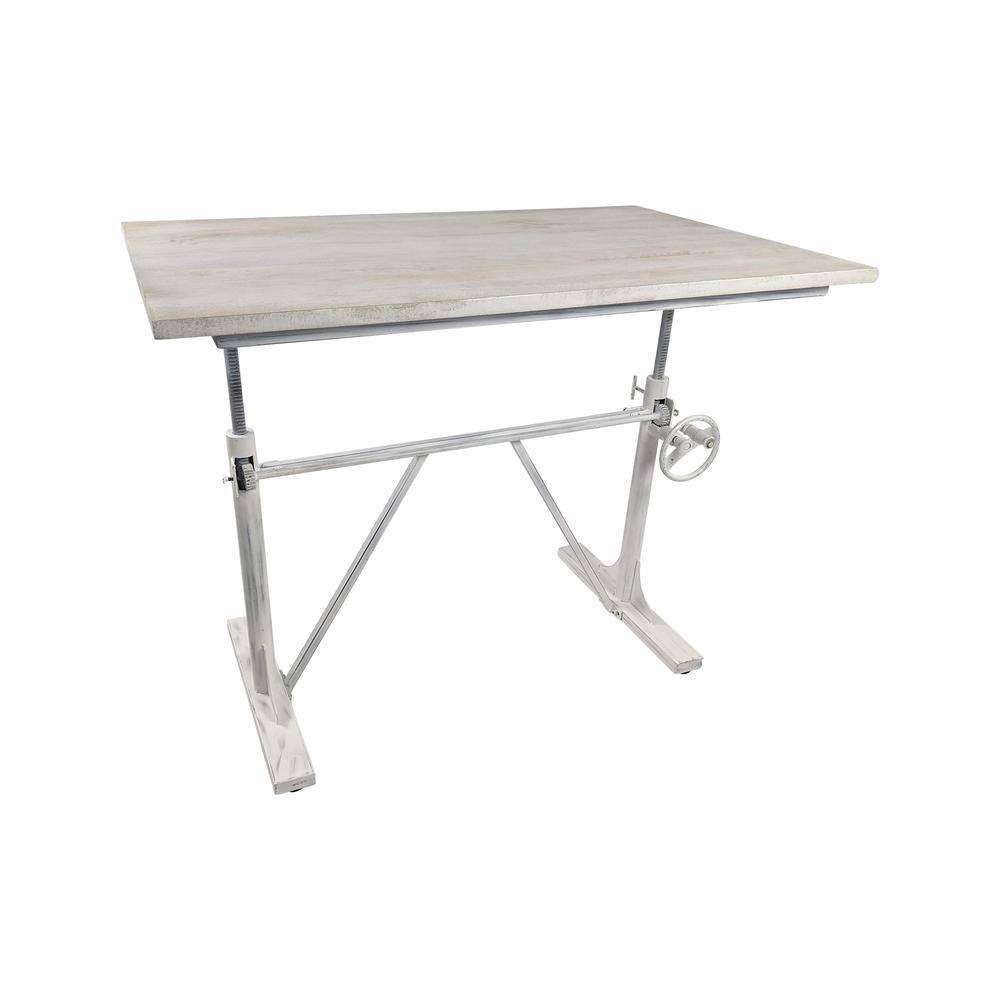 Angle. Carolina Chair & Table - Brio Sit or Standing Adjustable Desk - Whitewash - Whitewash.
